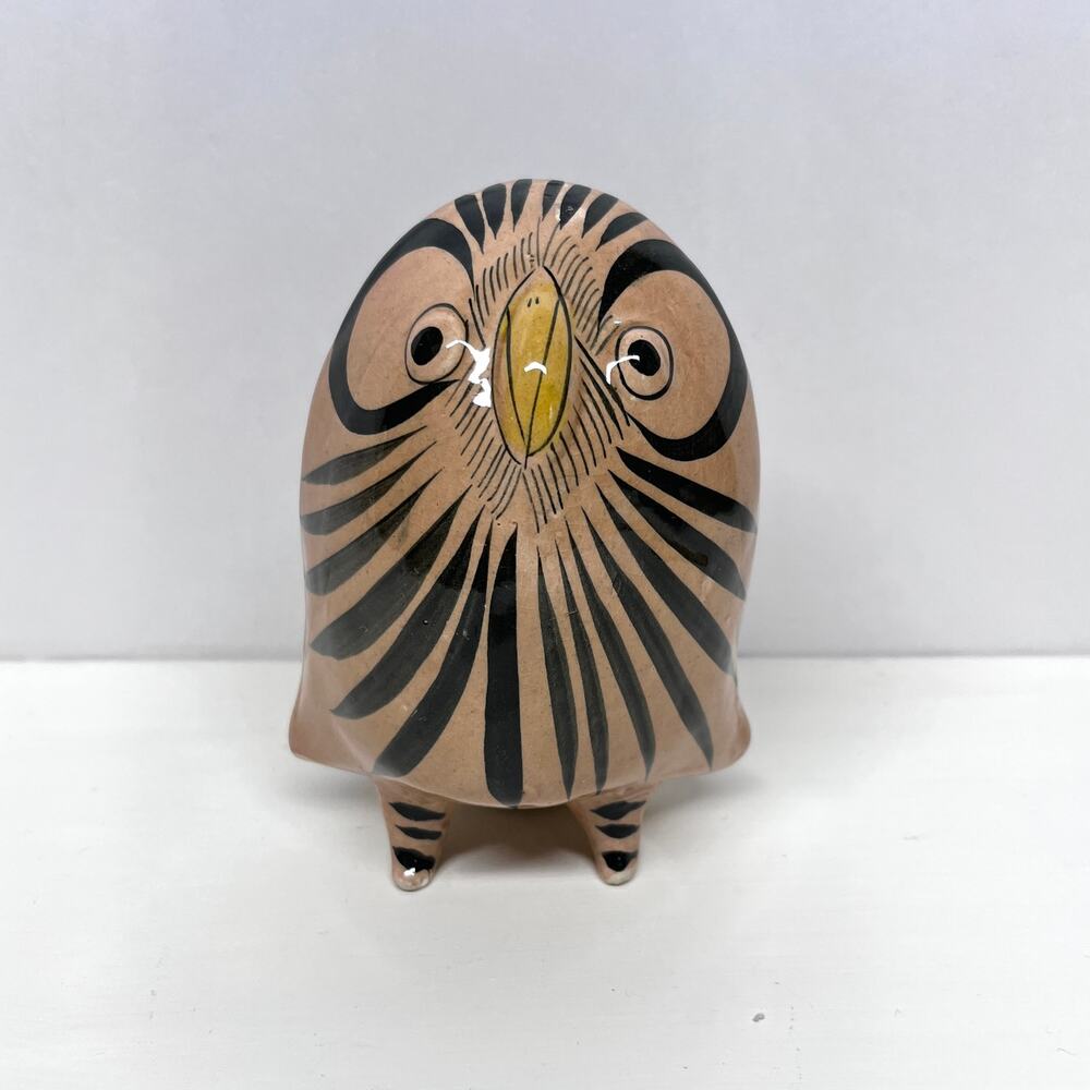 Tonalá Ceramic Owl Figurine Mexican Folk Art
